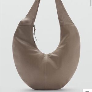 Mango Half-Moon Leather Bag